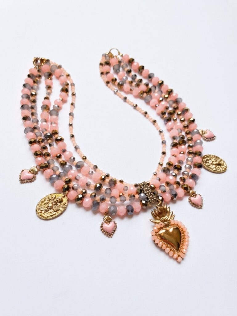 Collar coral Heart
