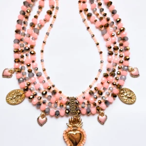 Collar coral Heart